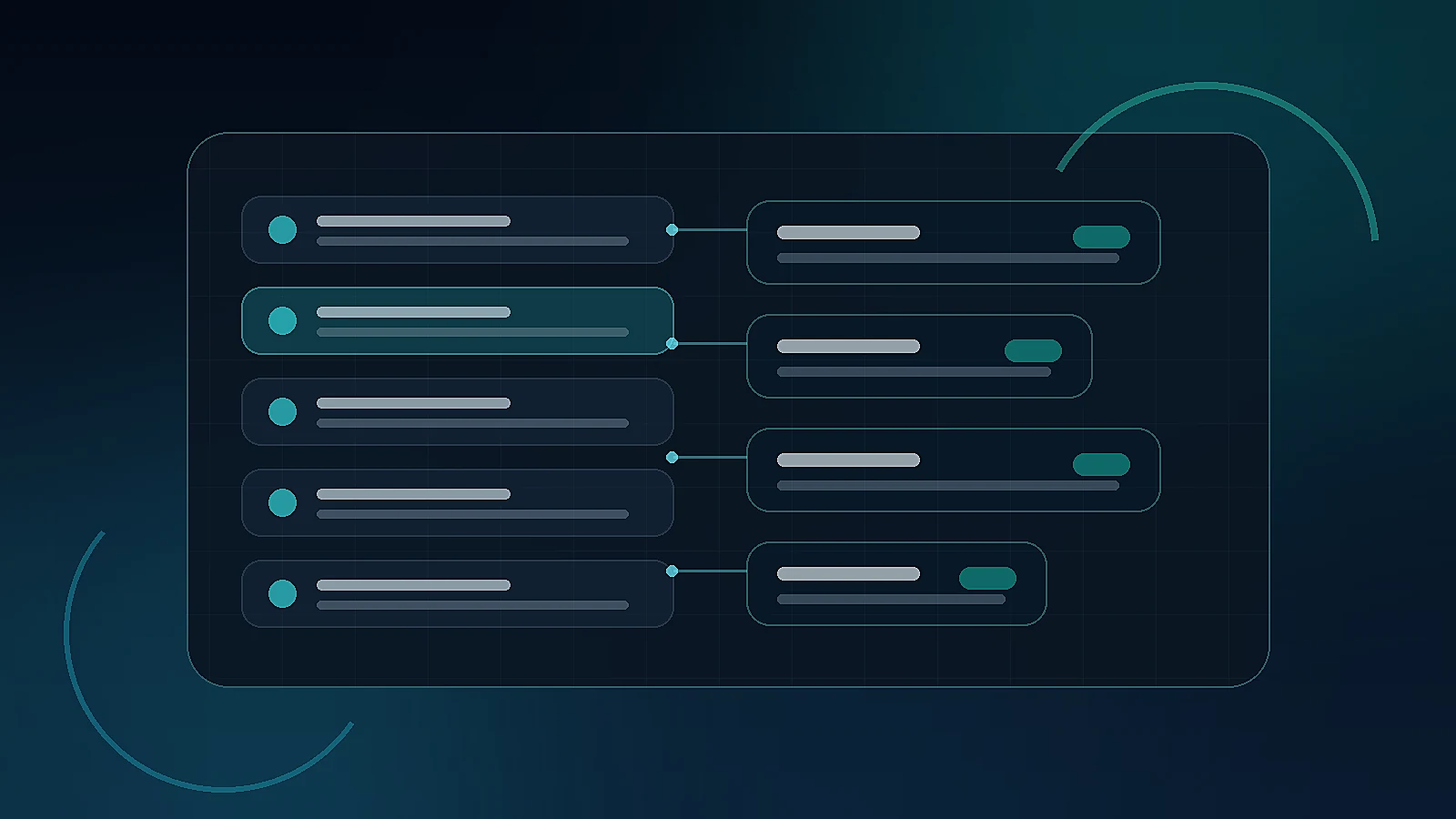 Sacramento service business customer status update dashboard with message cards and teal automation signals