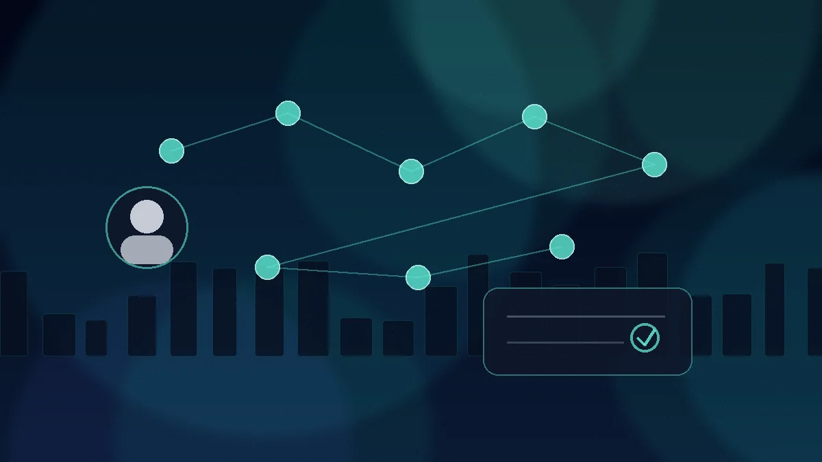 Abstract human-in-the-loop AI automation workflow with Sacramento-inspired teal accents